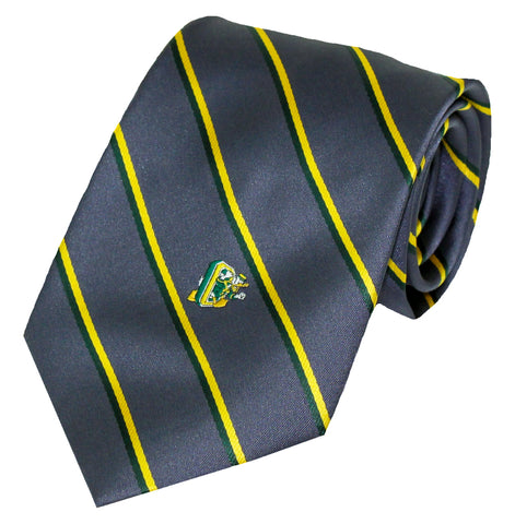 Oregon Disney Duck Charcoal Stripe Necktie