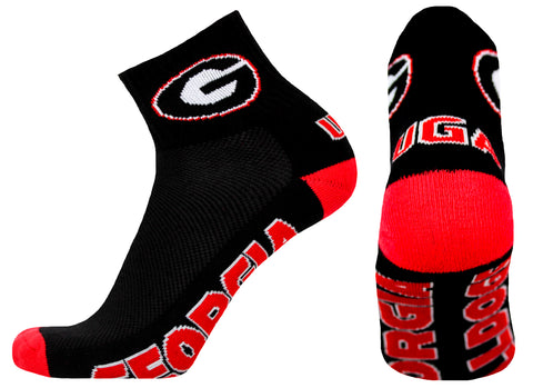 Georgia Bulldogs Black Quarter Socks