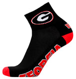 Georgia Bulldogs Black Quarter Socks