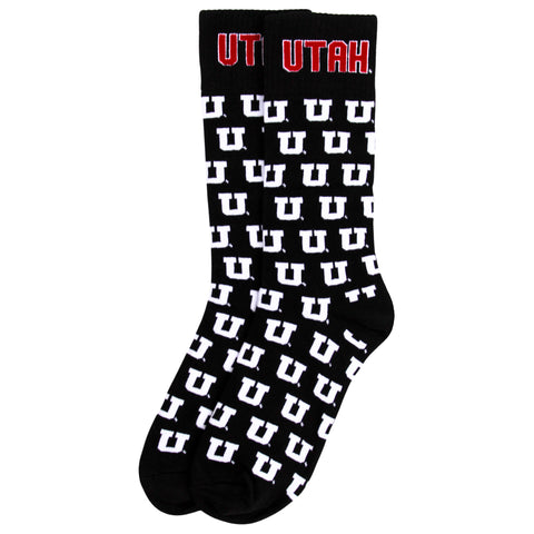 Utah Utes Black Dress Socks