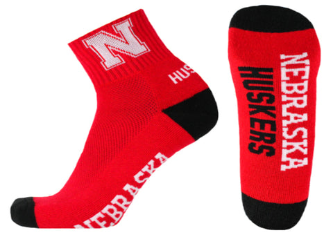 Nebraska Cornhuskers Red Quarter Socks