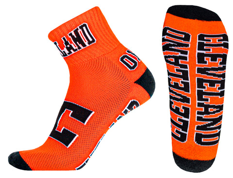 Cleveland Orange Quarter Socks