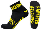 Iowa Hawkeyes Black Quarter Socks