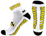 Iowa Hawkeyes White & Black Quarter Socks