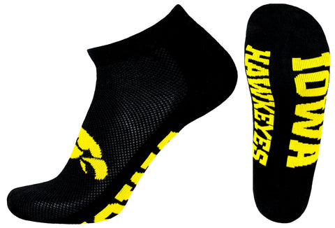 Iowa Hawkeyes Black No-Show Footies