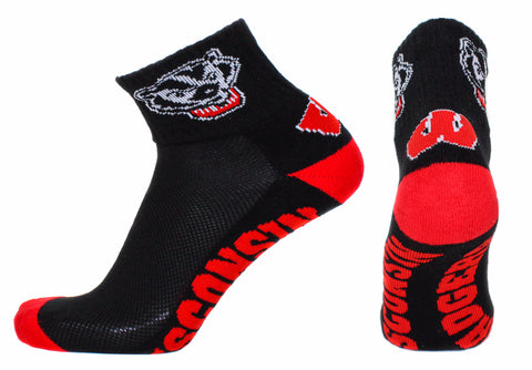 Wisconsin Badgers Black Quarter Socks