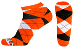 Cleveland Orange Argyle No-Show Footies