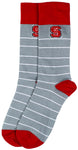 NC State Wolfpack White Stripe Dress Socks