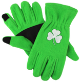 Irish Green Fleece Texting Gloves - Shamrock