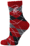 Washington State Cougars Argyle Fuzzy Socks