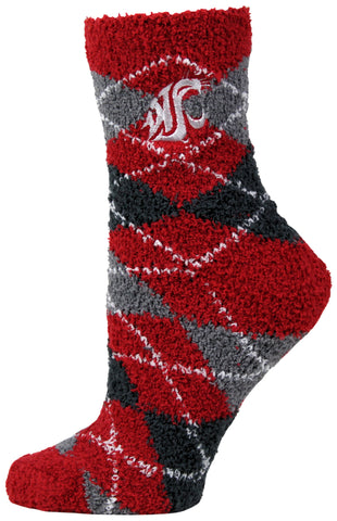 Washington State Cougars Argyle Fuzzy Socks