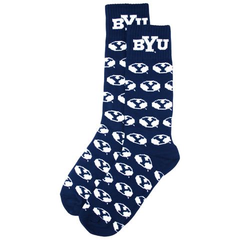BYU Cougars Repeating Dress Socks