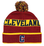 Cleveland Wine and Gold Pom Pom Knit Hat