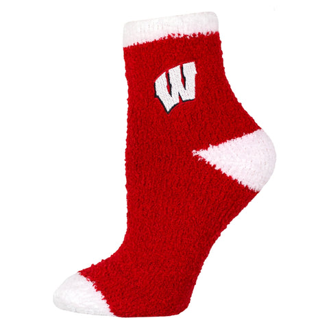 Wisconsin Badgers Solid Fuzzy Socks