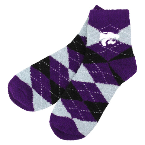 Kansas State Wildcats Argyle Fuzzy Socks
