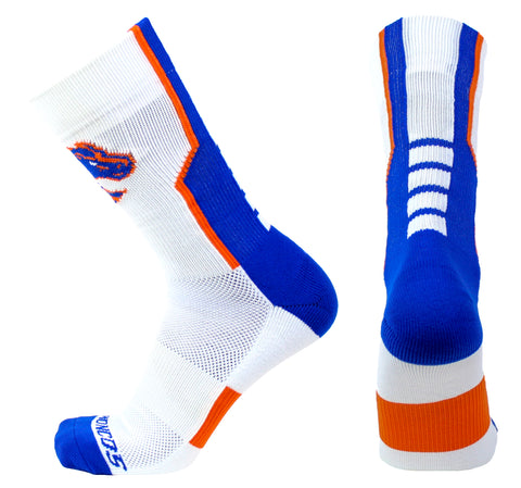 Boise State Broncos White Sports Performance Socks