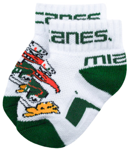 Miami Hurricanes Baby Quarter Socks