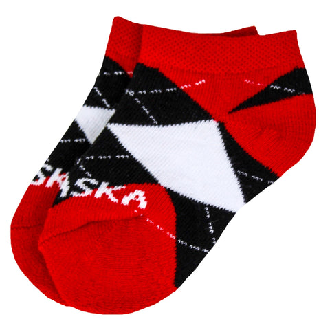 Nebraska Cornhuskers Baby Argyle No-Show Socks