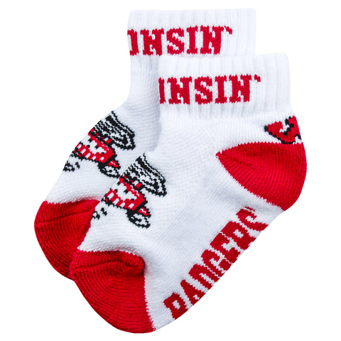 Wisconsin Badgers Children Quarter Socks - 3-5 Years Old
