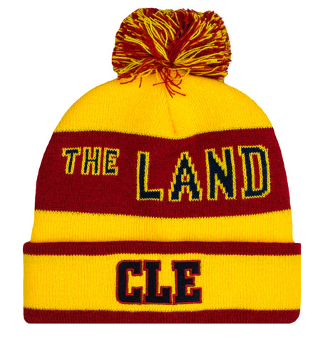 Cleveland Gold and Wine Pom Pom Knit Hat