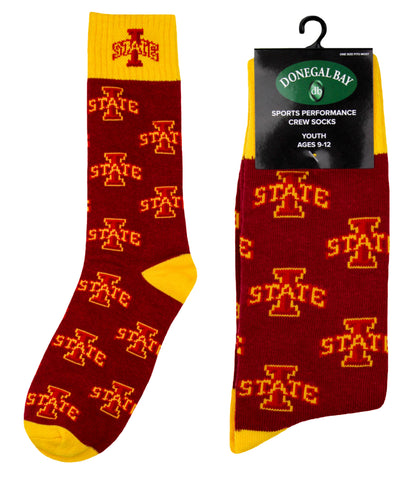 Iowa State Cyclones Kid's Repeating Crew Socks (ages 9-12)