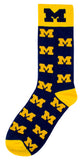 Michigan Wolverines Kid's Repeating Crew Socks (ages 9-12)