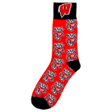 Wisconsin Badgers Kid's Repeating Crew Socks (ages 9-12)