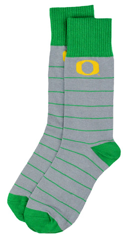 Oregon Ducks Green Stripe Dress Socks