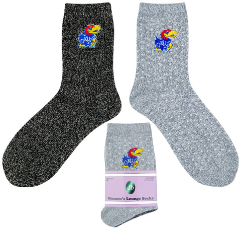 Kansas Jayhawks Women's Lounge Socks - (2 Pack)