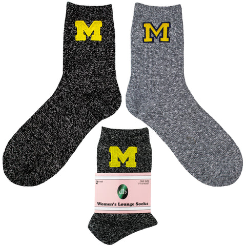 Michigan Wolverines Women's Lounge Socks (2 Pack)