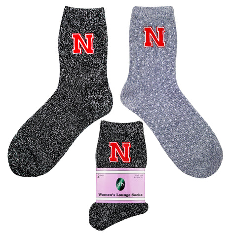 Nebraska Cornhuskers Women's Lounge Socks - (2 Pack)