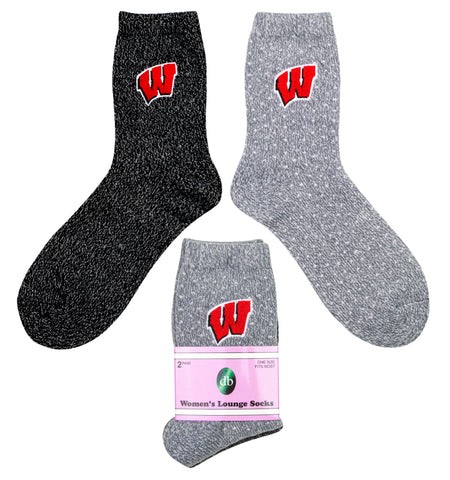 Wisconsin Badgers Women's Lounge Socks - (2 Pack)