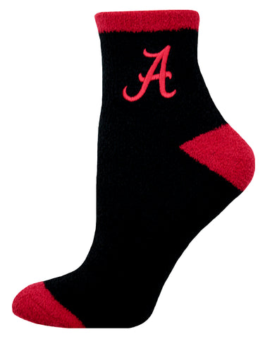 Alabama Crimson Tide Solid Black Fuzzy Socks