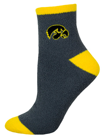 Iowa Hawkeyes Solid Gray Fuzzy Socks