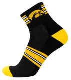 Iowa Hawkeyes Black Striped Quarter Socks