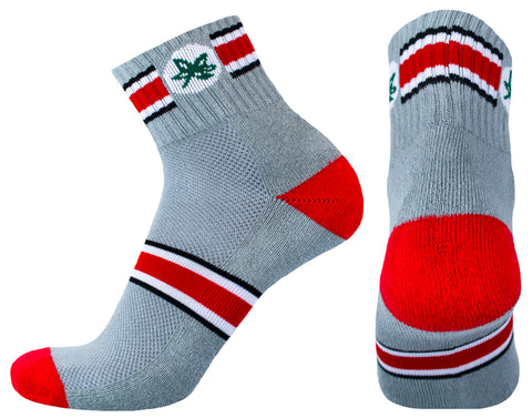 Ohio State Buckeyes Buckeye Leaf Quarter Socks