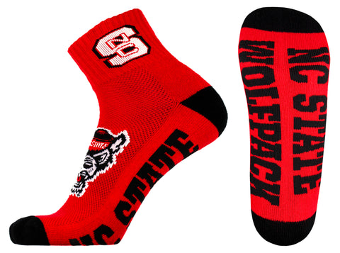 NC State Wolfpack Red Quarter Socks