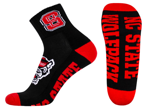 NC State Wolfpack Black Quarter Socks