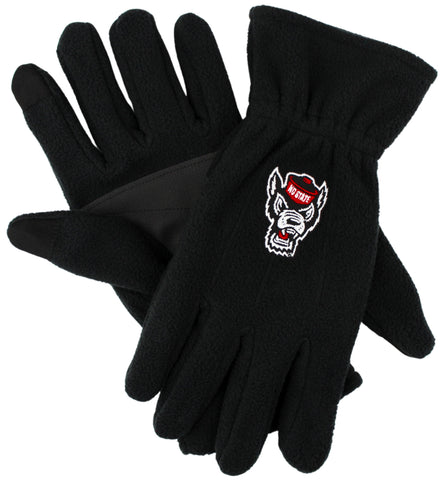 NC State Wolfpack Black Fleece Texting Gloves
