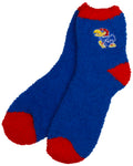 Kansas Jayhawks Solid Fuzzy Socks