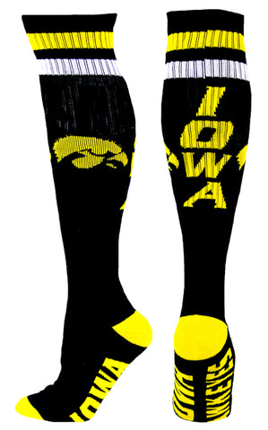 Iowa Hawkeyes Black Tube Socks