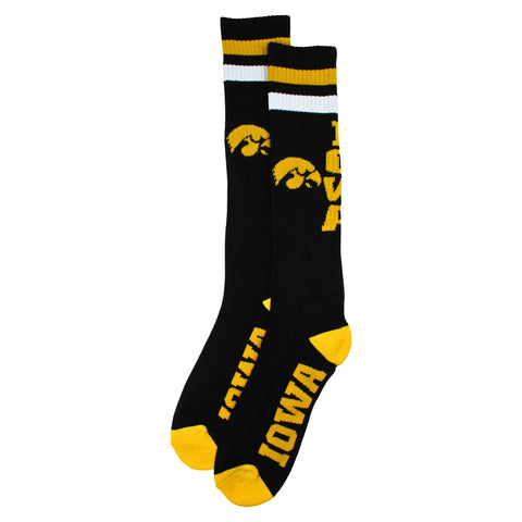 Iowa Hawkeyes Black Tube Socks