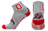 Ohio State Buckeyes Gray Quarter Socks