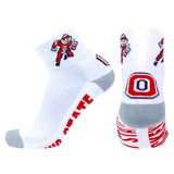 Ohio State Buckeyes White & Gray Quarter Socks