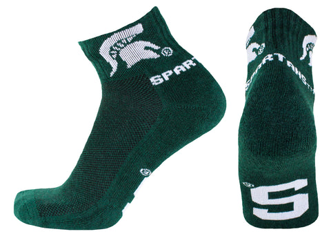 Michigan State Spartans Green Quarter Socks