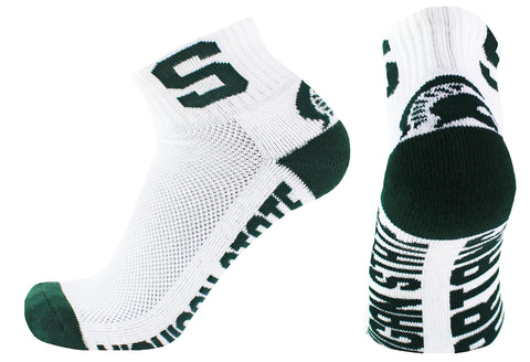 Michigan State Spartans White Quarter Socks