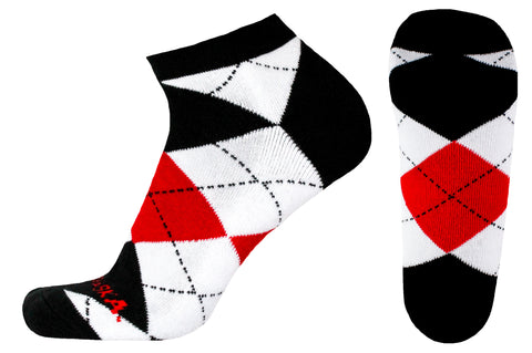 Nebraska Cornhuskers Argyle No-Show Footies