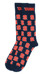 Syracuse Orange Repeating Blue Dress Socks