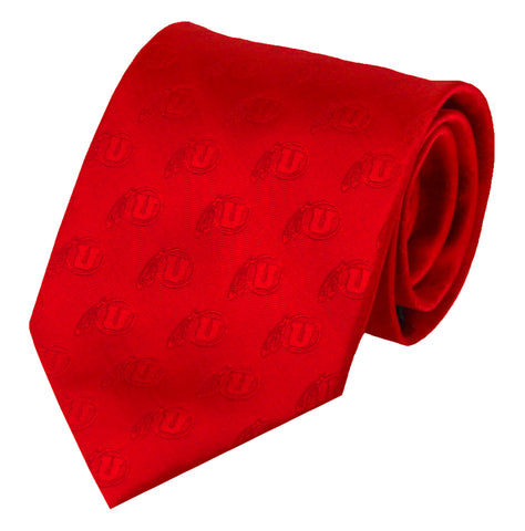 Utah Utes Red Tone On Tone Necktie