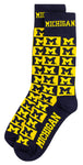 Michigan Wolverines Checkerboard Dress Socks